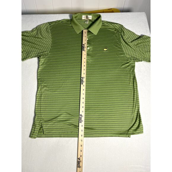 Fairway & Greene Golf Polo Men Masters Green Stripe Short Sleeve Shirt Large - Picture 6 of 8
